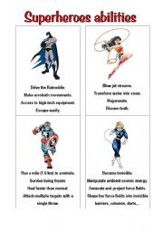 English Worksheet: superheroes 2