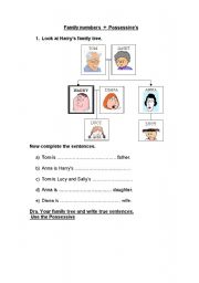 English Worksheet: Family Members and the Possessive s