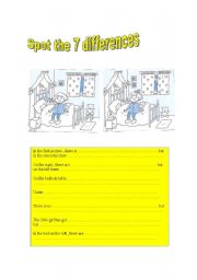 English Worksheet: SPOT THE 7 DIFFERENCES