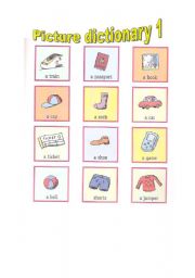 English worksheet: PICTURE DICTIONARY 1