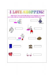 English worksheet: I LOVE SHOPPING!