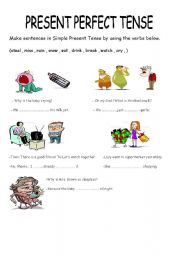 English Worksheet: present perfect tense 2