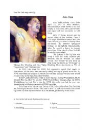 English Worksheet: John Cena - Comprehension exercise