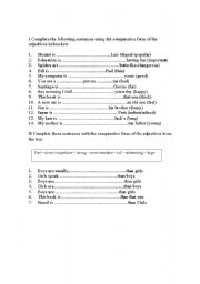 English worksheet: Comparatives worksheet