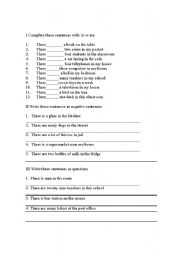 English Worksheet: There is, there are (present simple)