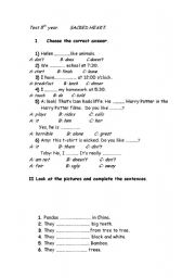 English Worksheet: test based on simple present