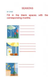 English worksheet: SEASONS