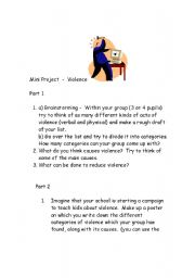 English Worksheet: Violence - a mini project