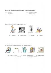 English Worksheet: Restaurant Vocabulary