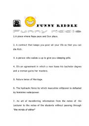 English Worksheet: Funny Fiddle