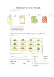 English Worksheet: Prepositions of place