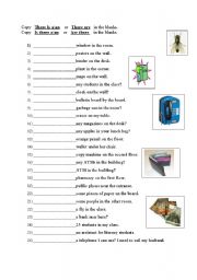 English Worksheet: Demonstrative adjectives There is-There are