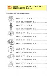 English Worksheet: Toys (2 pages)