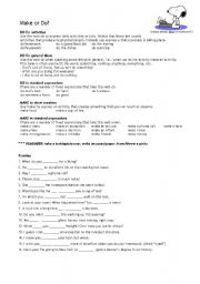 English Worksheet: Make or Do?