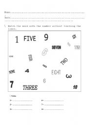 English worksheet: NUMBERS 1-10