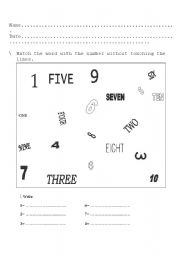 English Worksheet: NUMBERS 1-10
