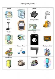 English Worksheet: Explain what you want with kitchen gadgets Part 1