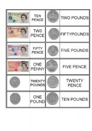 English Worksheet: Money dominoes