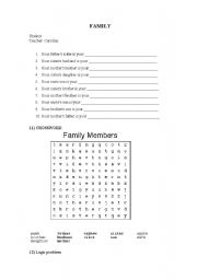 English worksheet: Family activity