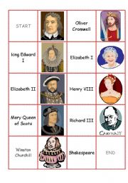 English Worksheet: England domino cards part I I (famous people)