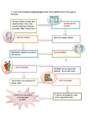 English Worksheet: solving a problem by using should