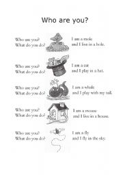 English Worksheet: jspoem02 who are you?