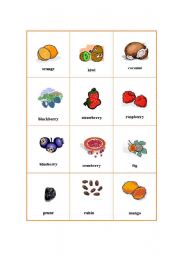 English Worksheet: Picture Dictionary - Fruit 2