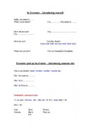 English worksheet: introducing yourself