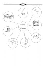 English Worksheet: school objects