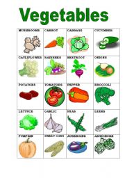 English Worksheet: VEGETABLES