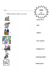 English worksheet: The supermarket Quiz