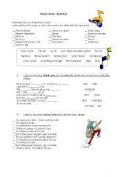 English Worksheet: Music is all around