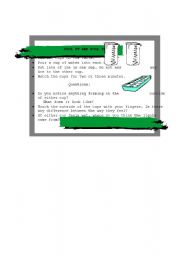 English Worksheet: Matter experiment