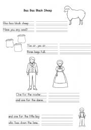 English worksheet: Baa baa black sheep