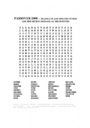 English Worksheet: Passover Wordsearch