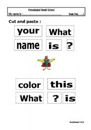 English worksheet: cut and paste