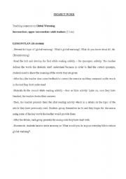 English Worksheet: Project work