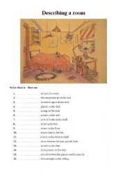English Worksheet: Describing a room
