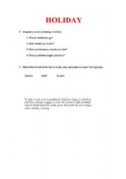 English worksheet: holidays