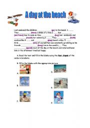 English Worksheet: A DAY AT THE BEACH- Simple Past