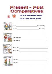 English Worksheet: VERB TO BE, COMPARATIVES 1/2