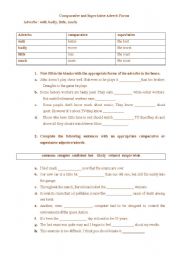 English Worksheet: Superlative and comparative; adverb forms