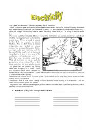 English Worksheet: Electricity