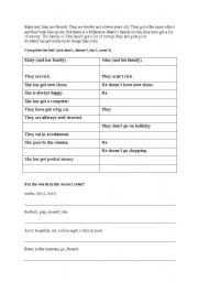 English Worksheet: negatives 