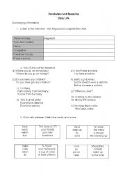 English worksheet: Activity Daily Life