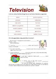 English Worksheet: Television