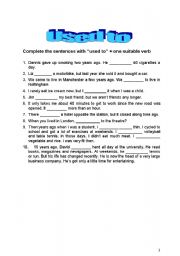 English Worksheet: Used to