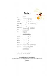 English worksheet: Easter scramble