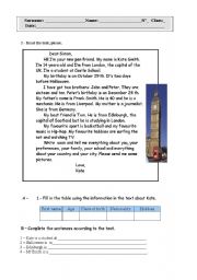 English Worksheet: TEST