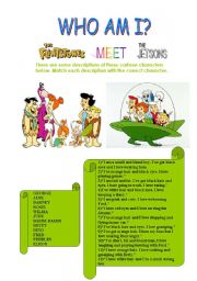 English Worksheet: THE FLINTSTONES MEET THE JETSONS